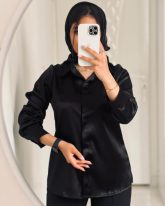 شومیز زنانه جنس ساتن مشکی