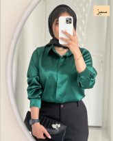 شومیز زنانه جنس ساتن سبز