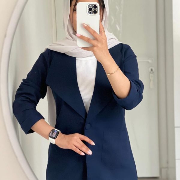 کت لنین رنگ سرمه ای