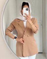 کت زنانه جنس مازراتی رنگ نسکافه ای