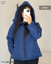 کاپشن کلاهدار دخترانه رنگ سرمه ای