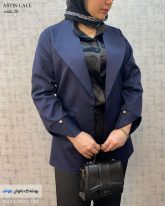 مانتو کتی زنانه جنس مازراتی رنگ سرمه ای
