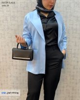 کت زنانه مازراتی رنگ آبی آسمانی