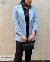 کت زنانه مازراتی رنگ آبی آسمانی