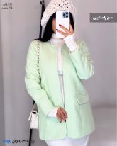 پالتو کوتاه زنانه جنس فوتر رنگ سبز پاستیلی