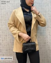 مانتو کتی زنانه جنسم ازراتی رنگ کرم