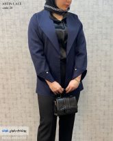 مانتو کتی زنانه جنس مازراتی رنگ سرمه ای