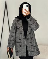 پالتو کتی زنانه چهارخونه کشمیر