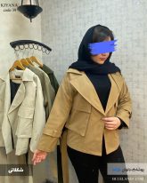 کراپ کت دخترانه جنس کتان رنگ شکلاتی