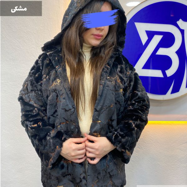 پالتو دخترانه کلاهدار رنگ مشکی