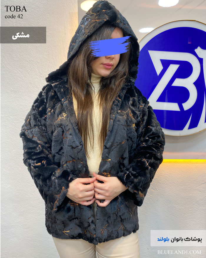 پالتو دخترانه کلاهدار رنگ مشکی