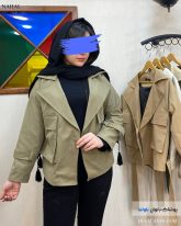 کراپ کت دخترانه کتان زارا زیتونی