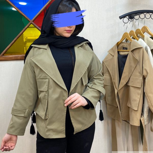 کراپ کت دخترانه کتان زارا زیتونی