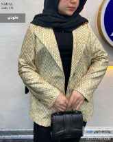 کت آستر دار زنانه زمستانی جنس مخمل شنل رنگ نخودی