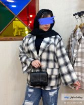 عکس پالتو دخترانه مدل ساتین پارچه فوتر چهارخونه