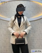تک کت زنانه جنس مازراتی رنگ استخوانی