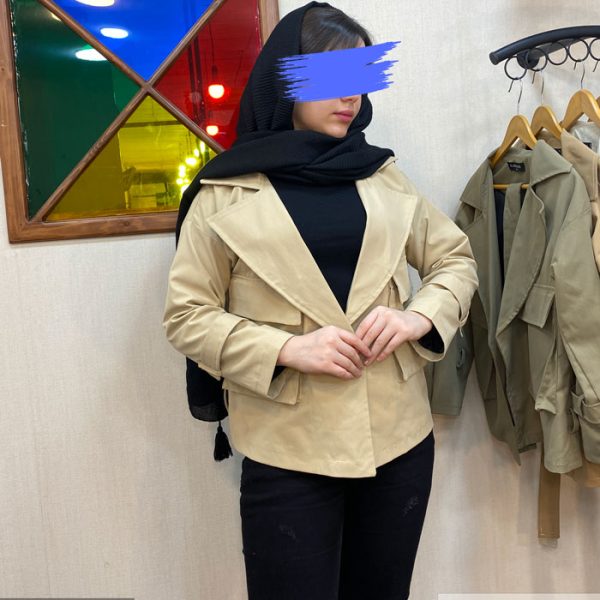 کراپ کت دخترانه کتان زارا رنگ نسکاه ای