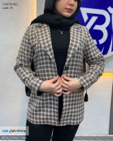 پالتو کتی زنانه جنس فوتر چهار خانه آستردار