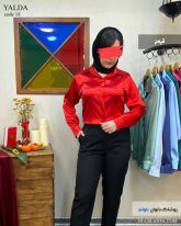خرید شومیز زنانه جنس ساتن رنگ قرمز