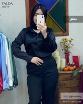 خرید شومیز زنانه جنس ساتن رنگ مشکی
