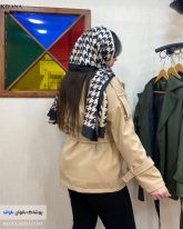کراپ کت دخترانه جنس کتان رنگ نسکافه ای