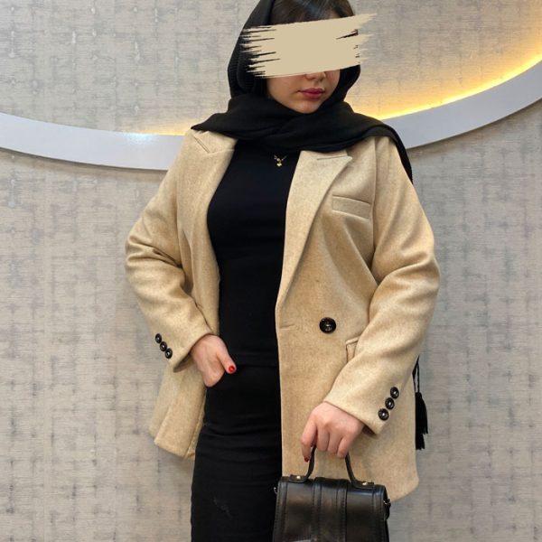 پالتو دخترانه رنگ کرم جنس فوتر