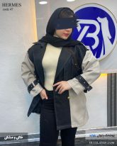 کت کتان زنانه رنگ خاکی سرمه ای