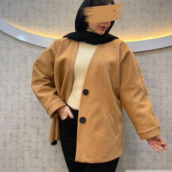 پالتو کوتاه زنانه جنس فوتر رنگ نسکافه ای
