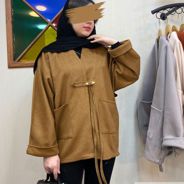 پالتو زنانه جنس فوتر رنگ شتری