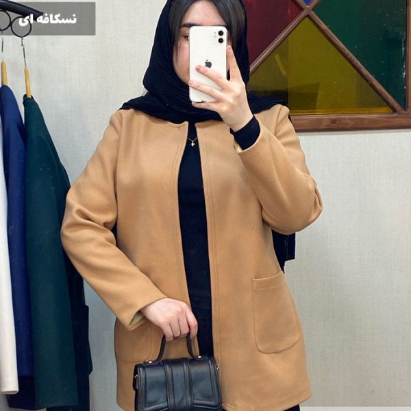پالتو کتی زنانه جنس فوتر گرم بالا رنگ نسکافه ای