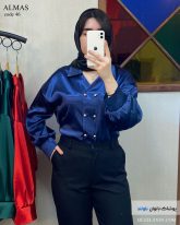 شومیز دخترانه رنگ سرمه ای