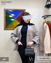 پالتو زنانه جنس فوتر رنگ طوسی