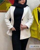 پالتو کتی دخترانه آستر دار رنگ استخوانی