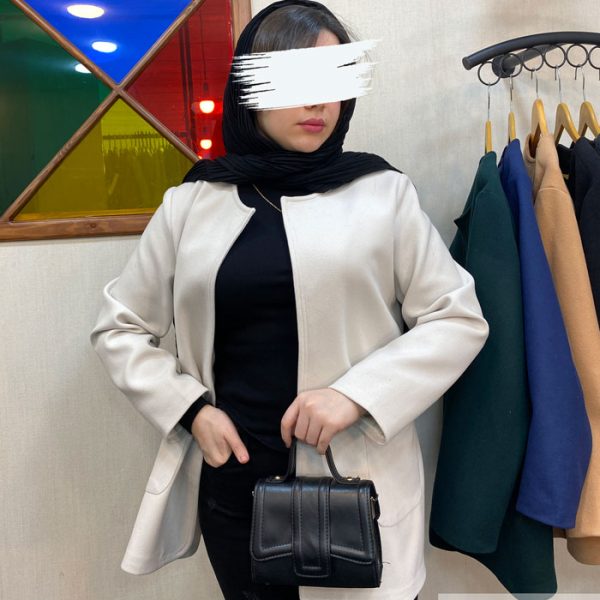 پالتو کتی زنانه جنس فوتر گرم بالا رنگ استخوانی