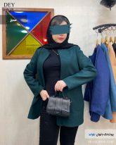 پالتو کتی زنانه جنس فوتر گرم بالا رنگ سبز