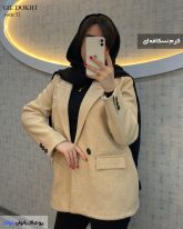 پالتو دخترانه رنگ کرم جنس فوتر