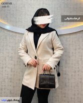 پالتو کتی زنانه جنس فوتر موهری رنگ کرم استخوانی