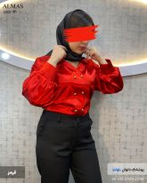 شومیز زنانه جنس ساتن رنگ قرمز