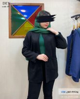 پالتو کتی زنانه جنس فوتر گرم بالا رنگ مشکی