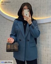 عکس پالتو دخترانه کتی رنگ طوسی آبی