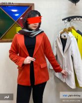 خرید پالتو کتی زنانه جنس فوتر رنگ قرمز