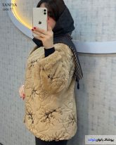 پالتو پوست زنانه رنگ کرم