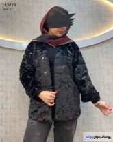 پالتو کتی زنانه جنس پوست رنگ مشکی
