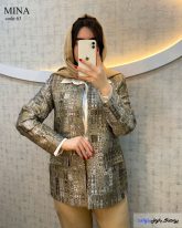 مانتو کتی بهاره پارچه ژاکارد رنگ قهوه ای