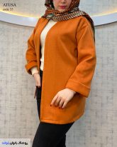 خرید پالتو کتی زنانه جنس فوتر رنگ هلویی