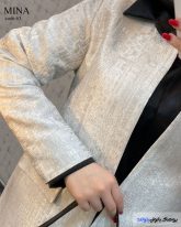 تک کت زنانه ججنس ژاکارد رنگ نقره ای