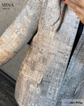 مانتو کتی زنانه پارچه ژاکارد رنگ طوسی