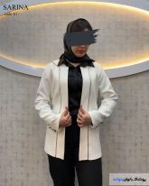 کت زنانه بهاره جنس مازراتی رنگ سفید