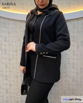 تک کت زنانه بهاره رنگ مشکی جنس مازراتی