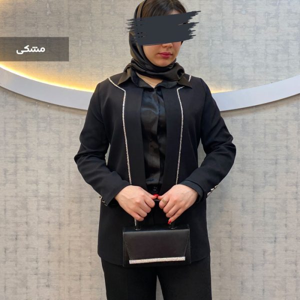 تک کت زنانه بهاره رنگ مشکی جنس مازراتی